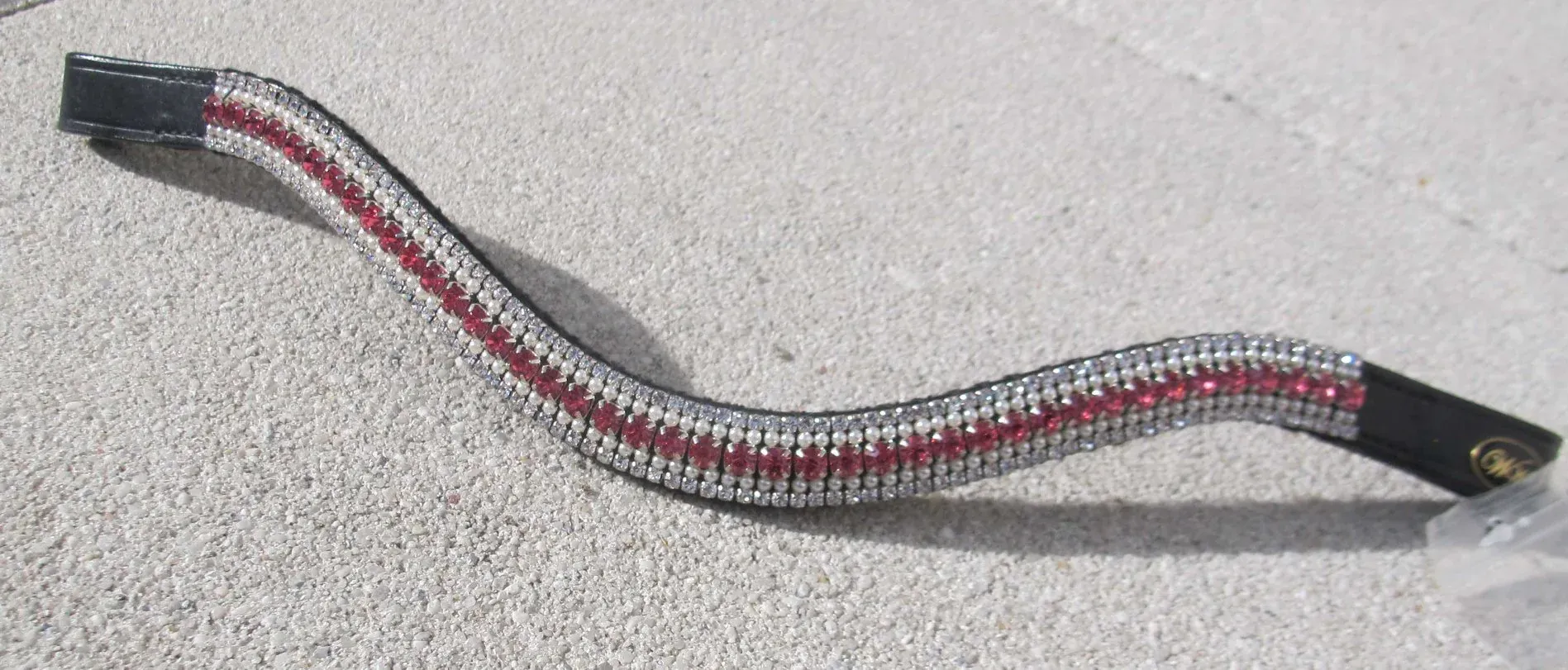 Frontal en strass - Argent et rose